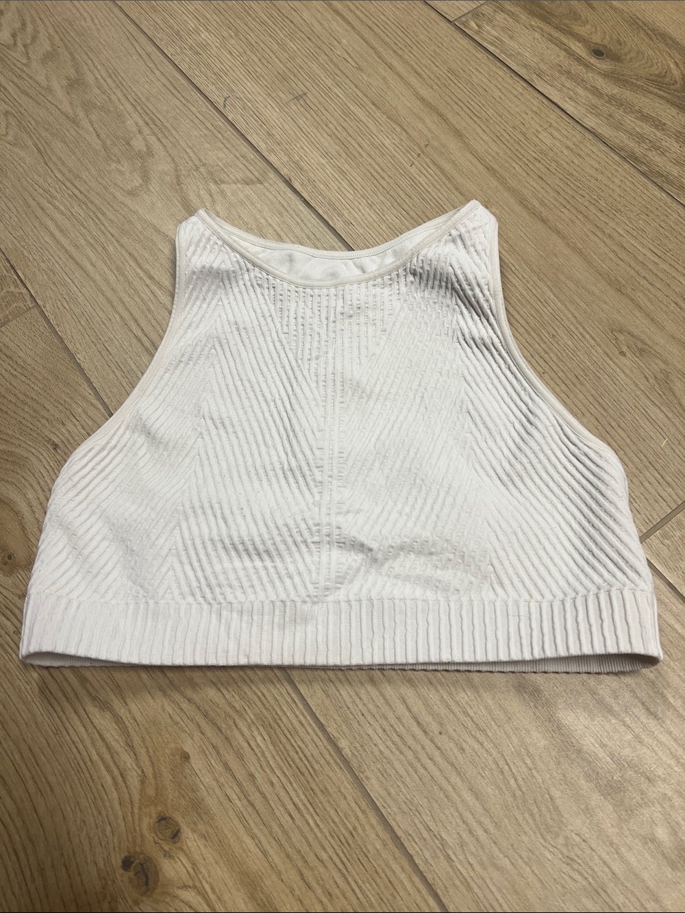 Spiritual Gangster White Ribbed High-Neck Crop Top